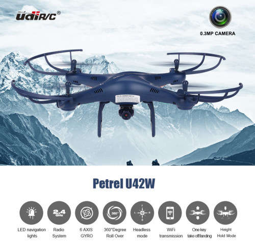 UdiRC U42W Wifi FPV Drone RC Quadcopter - Black