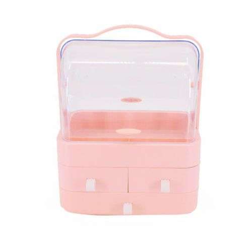 Iconix Acrylic Cosmetics Organizer With Multiple Drawers / Cosmetic Storage Box / 3 Drawers