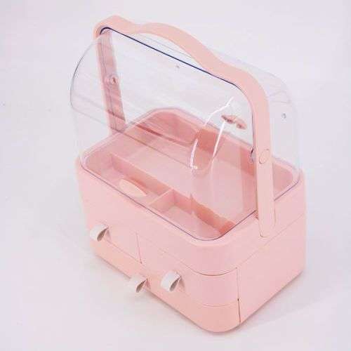 Iconix Acrylic Cosmetics Organizer With Multiple Drawers / Cosmetic Storage Box / 3 Drawers