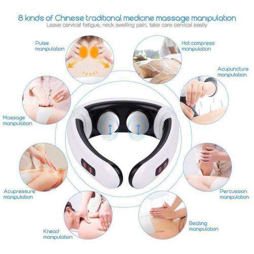 Neck Massager Hx-5880 Electric Massager Pulse Shoulder Neck Massager Therapy Vertebra Treatment Pain