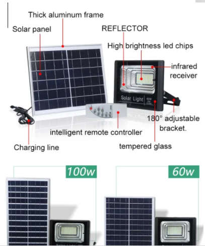 50W Solar LED Flood Light with Remote control