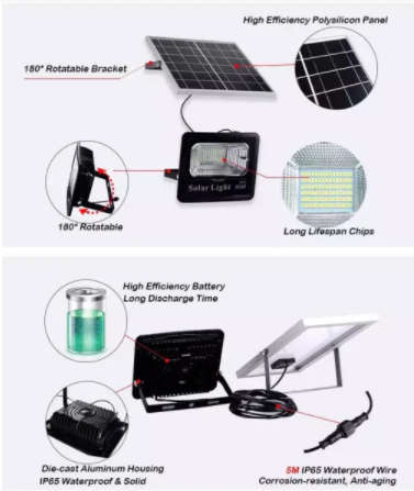 50W Solar LED Flood Light with Remote control