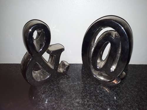 & and @ chrome letters