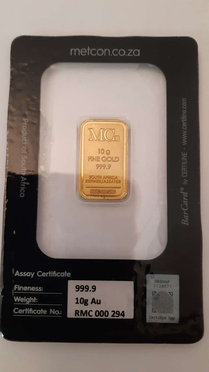 10 gram Fine 999.9 Gold, Metal Concentrators Minted Bar - `Out Of Africa` Design