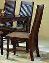 dark brown wooden chairs with light brown suade seats set of 6 brand new