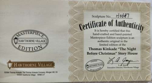 Thomas Kinkade Twas the Night Before Christmas Story House