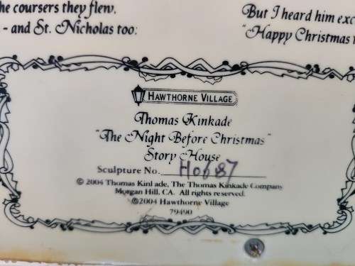Thomas Kinkade Twas the Night Before Christmas Story House