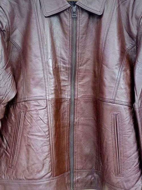 Brown Zipper Genuine Leather Jacket