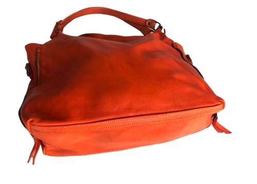 Genuine Italian Leather Shoulder Handbag with Crossbody Strap - MADE IN ITALY