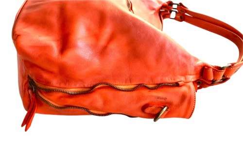 Genuine Italian Leather Shoulder Handbag with Crossbody Strap - MADE IN ITALY