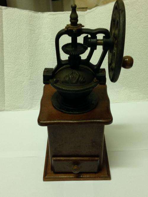 Antique metal and wood coffee grinder - For CarlaK