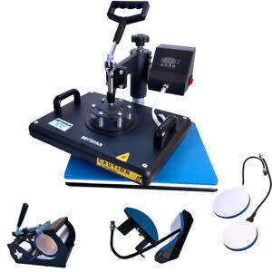 Heat Press  Machine 5 in 1 Digital Multifunctional Sublimation  for T Shirts Hat Mug Cap Plate