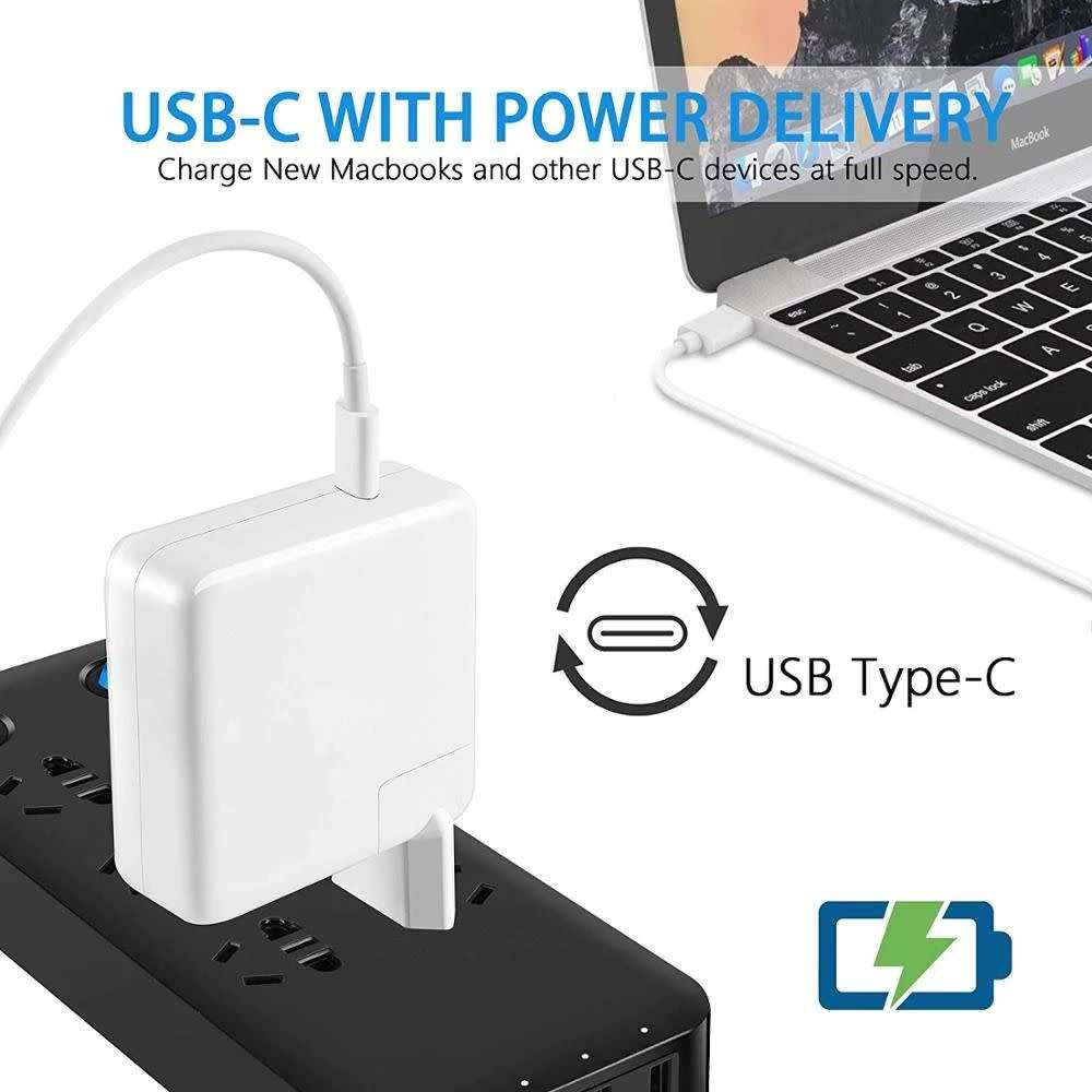 61W USB-C MacBook Power Adapter (MagSafe Compatible) - White