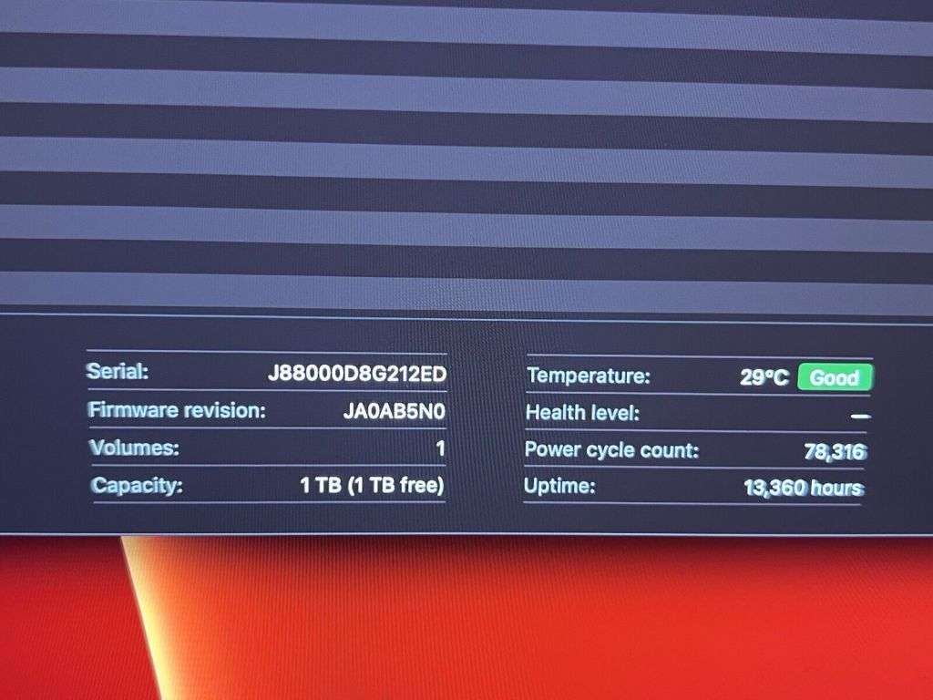 HGST 1TB 2.5` SATA MAC or PC Laptop Hard Drive 2017-2018 Model Hours Report