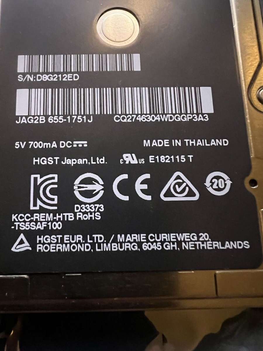 HGST 1TB 2.5` SATA MAC or PC Laptop Hard Drive 2017-2018 Model Hours Report