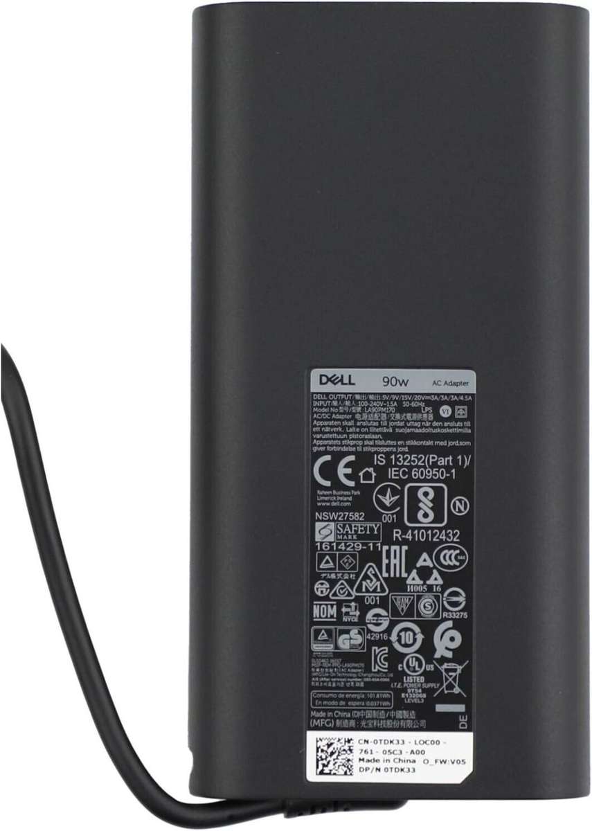 Dell 90W USB-C Type C AC Adapter Charger Thunderbolt 3