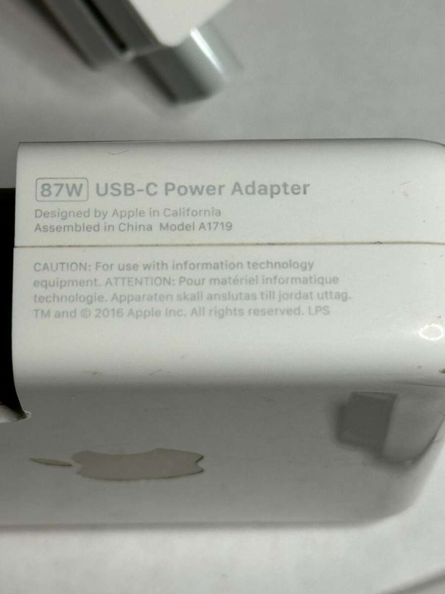 Original OEM 87W USB-C Power Adapter Charger for Apple MacBook Pro 15` 13` A1719