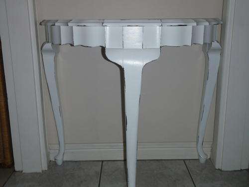 **HALF MOON  DISTRESSED HALL TABLE**
