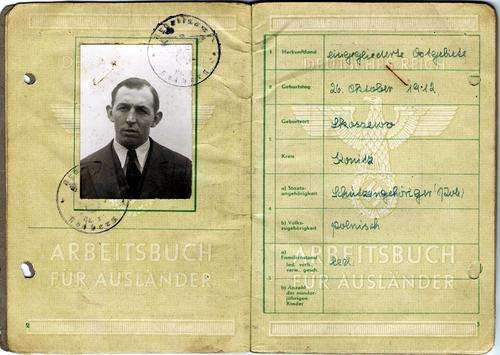 WW 2 Third Reich Nazi Germany Work Book for foreigners - Arbeitsbuch fur Auslander Kolberg 1943