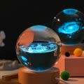 3D Sphere Crystal Ball LED Night Light Decor With Luminous Base