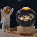 3D Sphere Crystal Ball LED Night Light Decor With Luminous Base