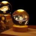 3D Sphere Crystal Ball LED Night Light Decor With Luminous Base