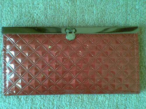 lovely ladies purse- crocodile skin look in pink