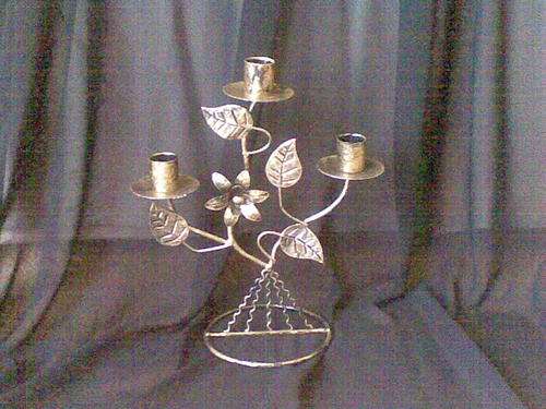 BRASS CANDLE HOLDER - 3 STICK
