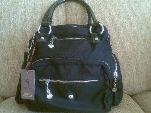 *** STUNNING..FUNKY *** BLACK SHIMMER BAG with zip detail