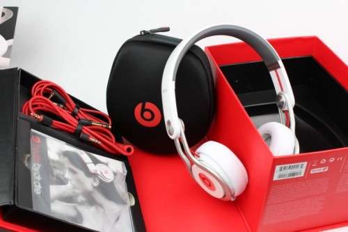 Beats Mixr Headphones with Box + Accessories (White) for Apple iPhone+Samsung+LG+Huawei