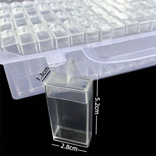 `Tic Tac` 64 Grid Storage Containers in Carry Case (Diamond Painting and Portable Bead Storage)