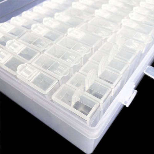 `Tic Tac` 64 Grid Storage Containers in Carry Case (Diamond Painting and Portable Bead Storage)