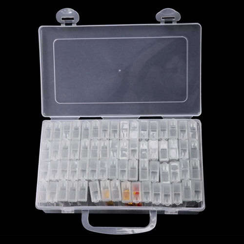 `Tic Tac` 64 Grid Storage Containers in Carry Case (Diamond Painting and Portable Bead Storage)