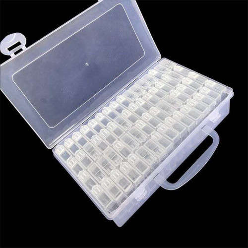 `Tic Tac` 64 Grid Storage Containers in Carry Case (Diamond Painting and Portable Bead Storage)
