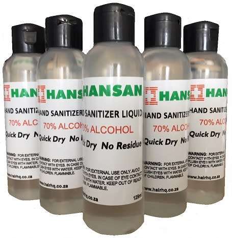 Hansan Hand Sanitizer Liquid - 50 x 125ml | FREE SHIPPING