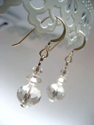 Set of Clear Crystal Earrings