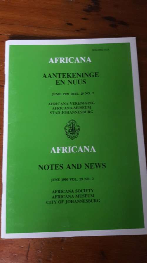 Africana Aantekeninge en Nuus - Notes and News June 1990 Vol 29 No 2