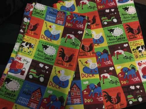 Cot Duvet with 2 Pillow Cases - Farm Theme - Never Used