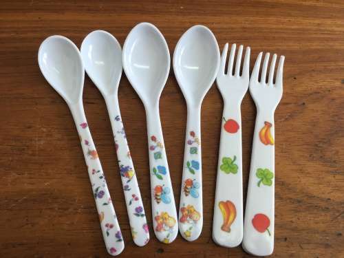 6 Items - Baby Feeding Spoons and Forks -