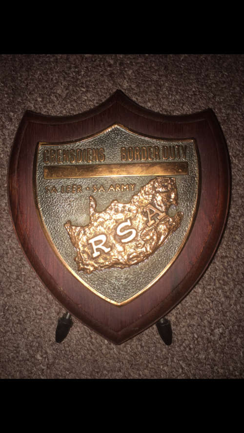 Grensdiens Border Duty - SA Army - RSA Plaque