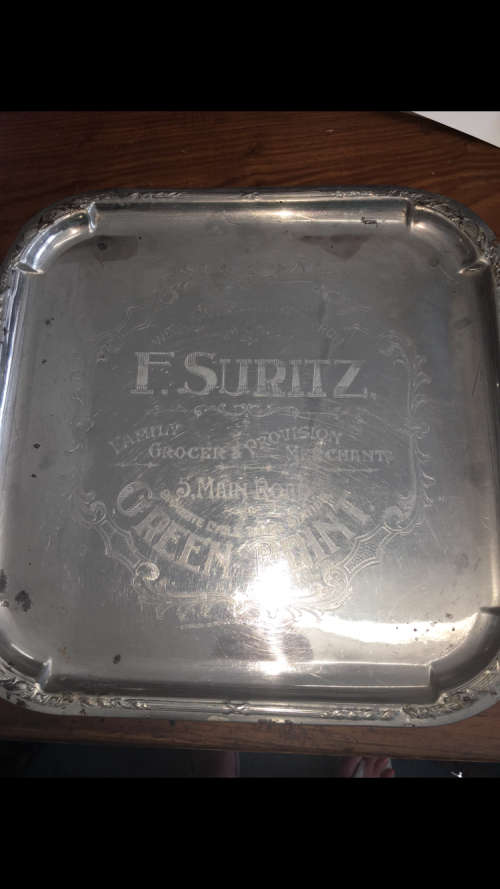 Vintage Tray - With Compliments from F. Suritz - Green Point