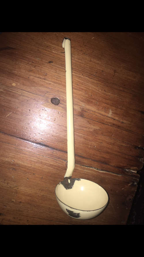 Vintage Enamel Kockums Sweden Soup Ladle - See Pictures