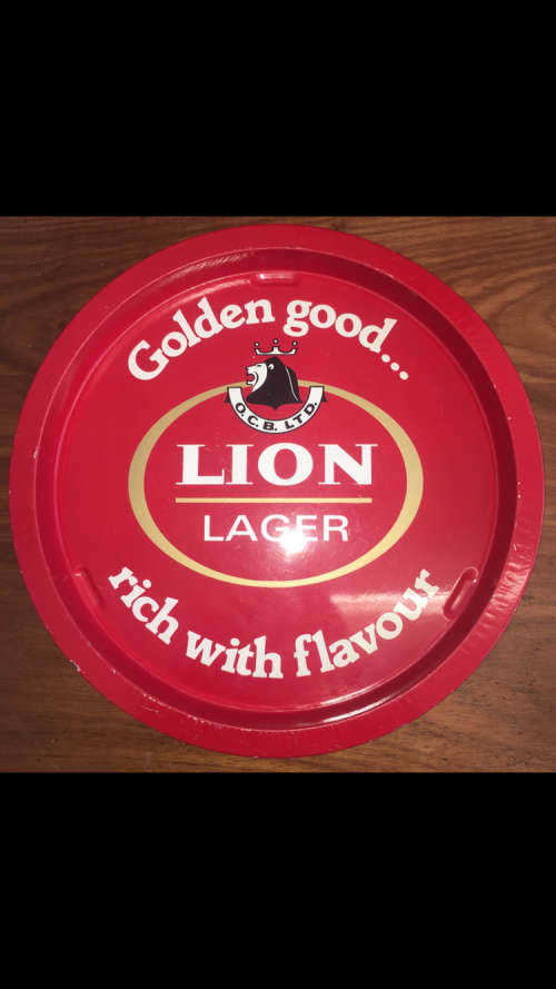 Vintage Lion Lager Tin Tray