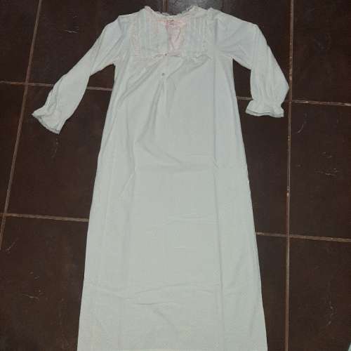 Vintage Pink Dot Long Sleeve Nighty - Sleepwear - Size M