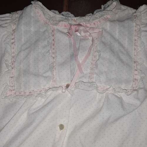 Vintage Pink Dot Long Sleeve Nighty - Sleepwear - Size M