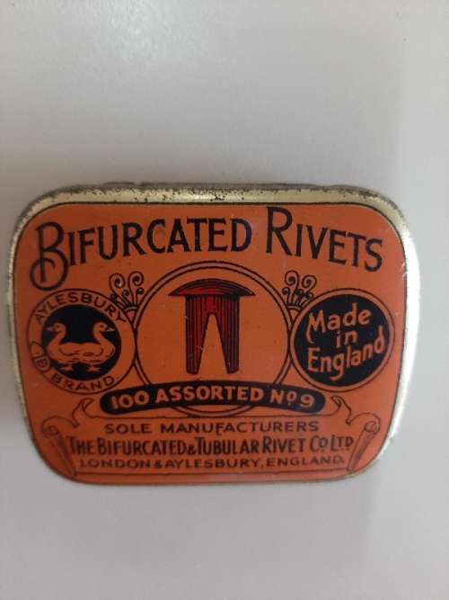Bifurcated Rivets Tin with some Rivets - See pictures