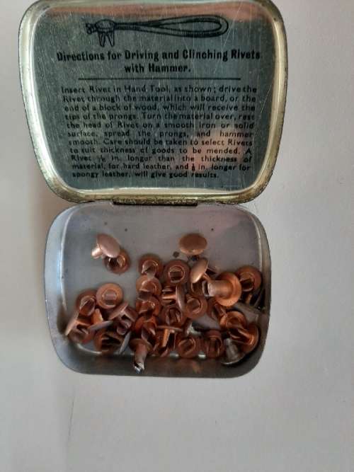 Bifurcated Rivets Tin with some Rivets - See pictures