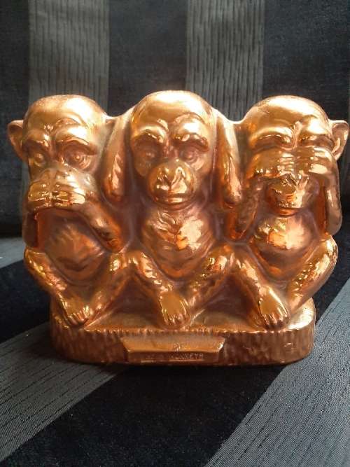 Large Copper Ornament - The 3 Monkeys - 15cm x 12cm
