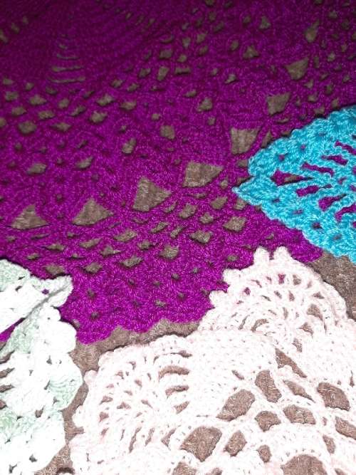 5 x Beautiful Colourful Crochet Doilies