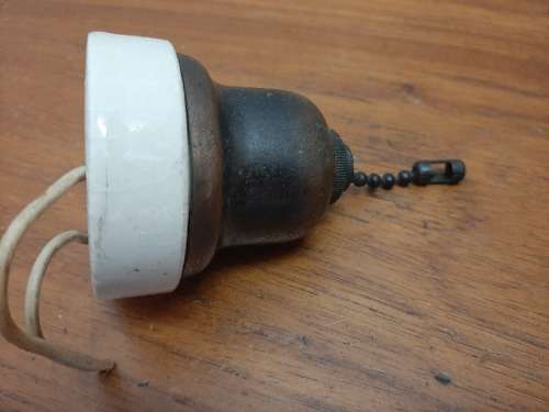 Vintage Original Porcelain and metal Pull Switch - Made in England